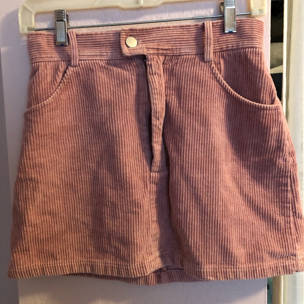 Pink Corduroy Skirt